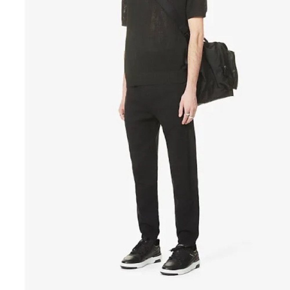 NWT! THE KOOPLES Men's Black Cotton Joggers with Contrasting Logo - Picture 4 of 10